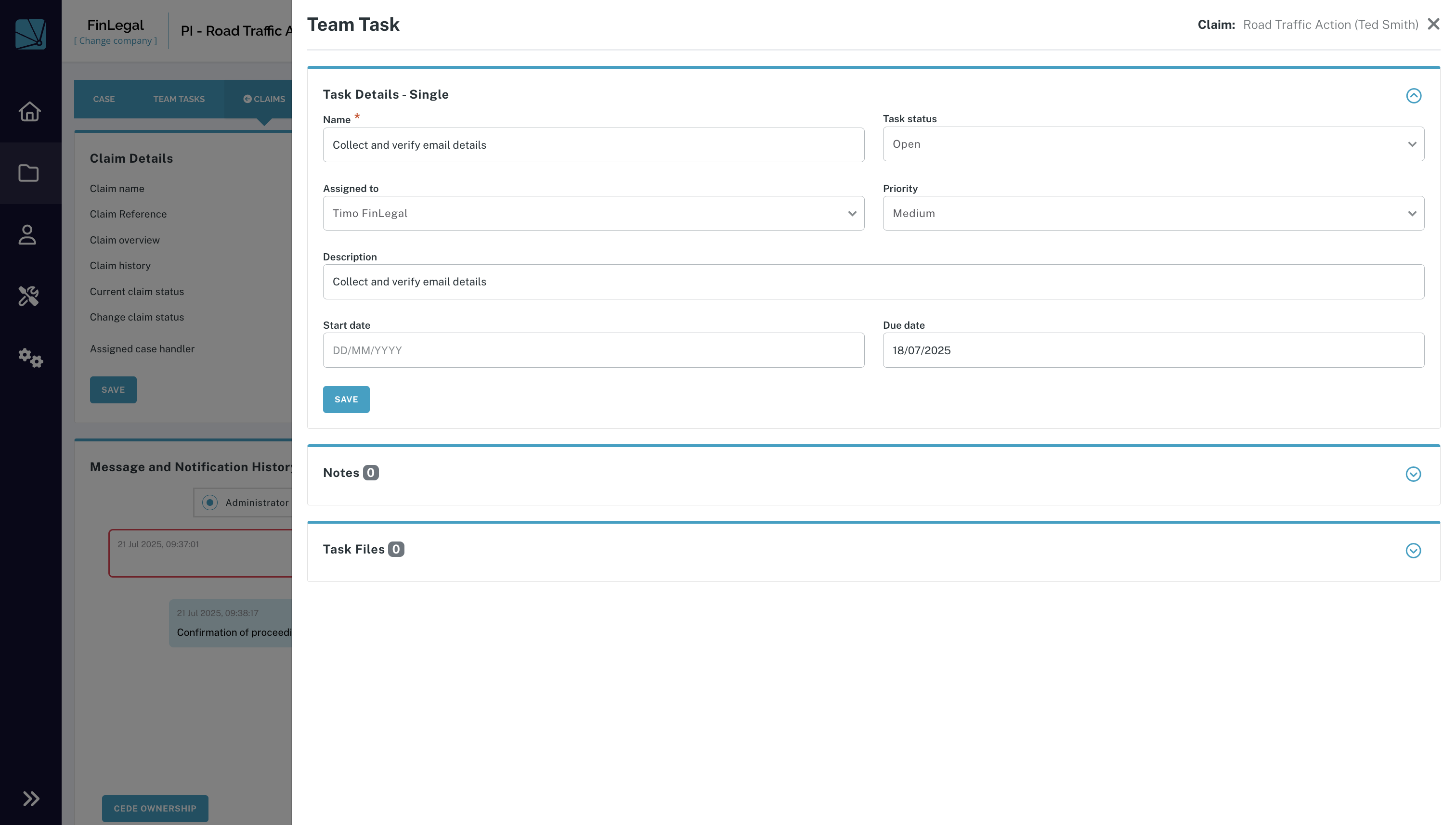 Task Slide Panel