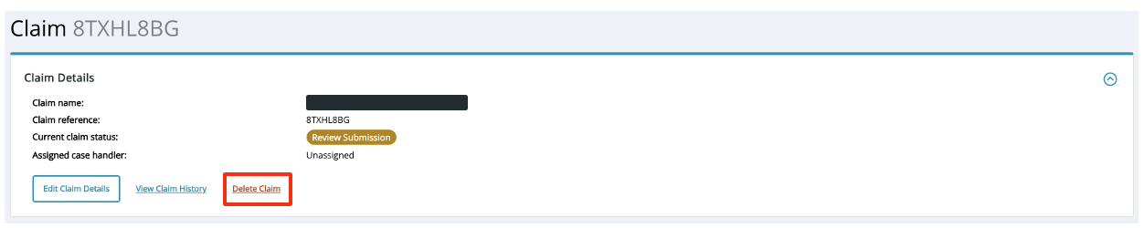 Delete Claim