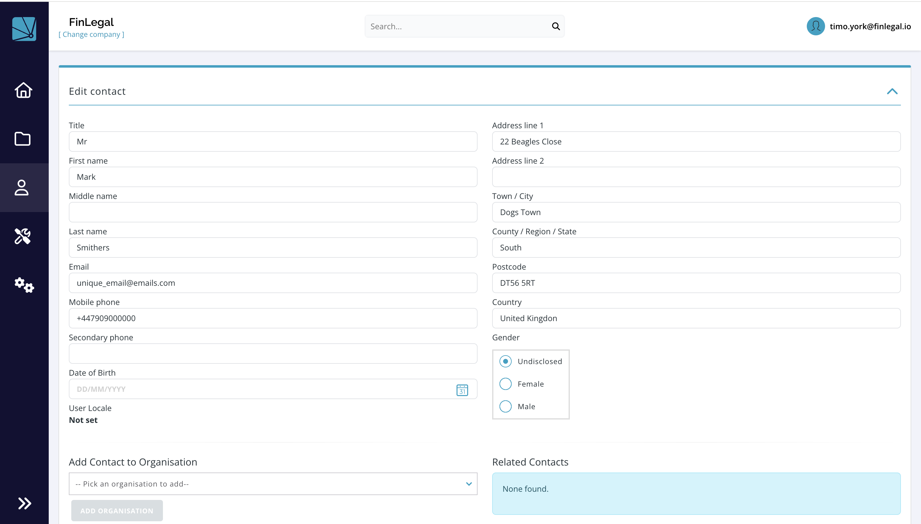 Edit Contact Details